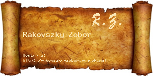 Rakovszky Zobor névjegykártya
